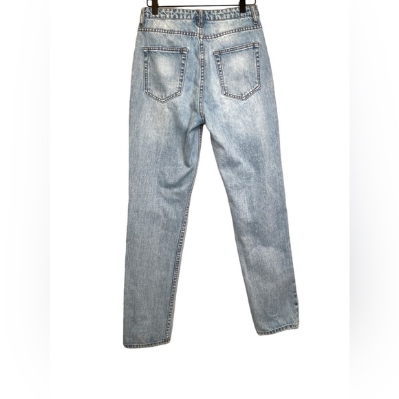 Sandro Paris | High Rise Pearl Star Light Wash Distressed Jeans Sz EU 34 US 4/27 - Picture 6 of 11